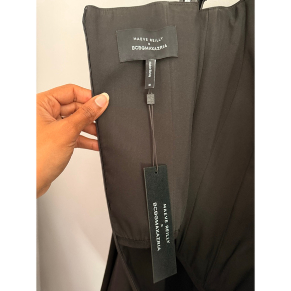 Women's BCBGMAXAZRIA Black Off-the-Shoulder Mini Dress Size 10 - Picture 9 of 9